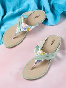 Shezone Women Sea Green Open Toe Flats