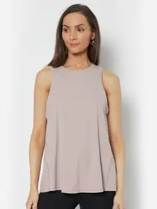 URBANIC Women Lavender Solid Styled Back Top