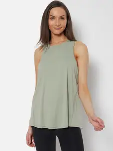URBANIC Women Olive Green Solid Styled Back Top