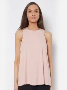 URBANIC Women Pink Solid Styled Back Top