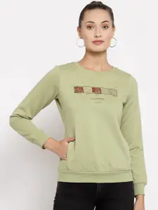 Juelle Women Green Embellished Sweatshirt