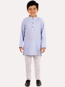 Superminis Boys Blue Regular Pure Cotton Kurta with Pyjamas