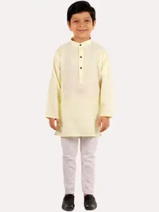 Superminis Boys Green Regular Pure Cotton Kurta with Pyjamas