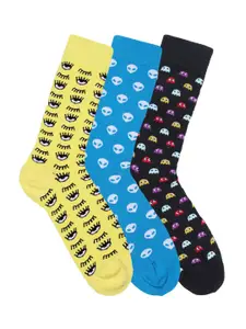 Soxytoes Pack of 3 Assorted Calf Length Quirky Cotton Socks