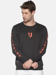 SHOWOFF Men Grey Printed Sweatshirt