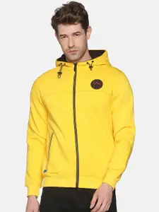 SHOWOFF Men Yellow Hooded Sweatshirt
