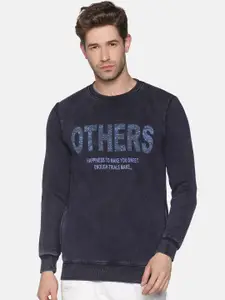 SHOWOFF Men Navy Blue Printed Sweatshirt