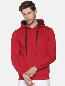 SHOWOFF Men Red Hooded Sweatshirt