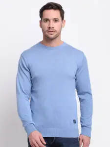 Cantabil Men Blue Pure Woolen Pullover Sweater