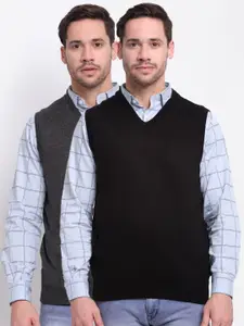 Cantabil Men Black  Reversible Woolen Sweater