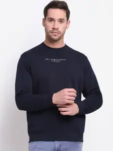 Cantabil Men Navy Blue Sweatshirt