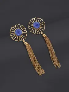 Tistabene Blue Contemporary Solar Drusy and Chains Dangler Earring
