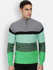 Status Quo Green Striped Sweater