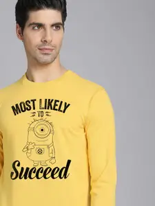 Free Authority Men Yellow Minions Printed Sweatshirt