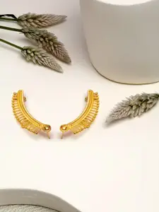 Amaltaas Gold-Toned Floral Half Hoop Earrings