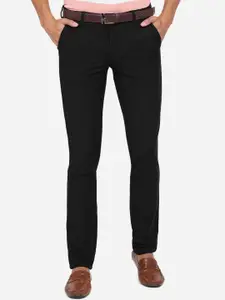JADE BLUE Men Black Slim Fit Chinos Trousers