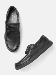 The Roadster Lifestyle Co Men Black Solid Boat Shoes