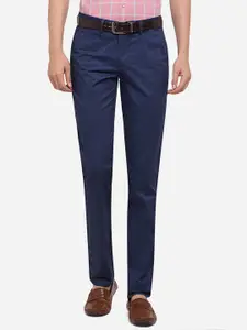 JADE BLUE Men Blue Slim Fit Trousers