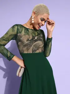 Miss Chase Green Sequin Empire Style Gown