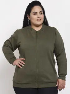plusS Women Olive Green Sweatshirt