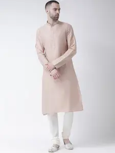 KISAH Men Beige Regular Kurta with Churidar