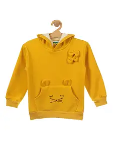Lil Lollipop Girls Mustard Fleece Hooded Sweatshirt