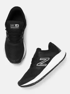 New Balance Women Black & White Woven Design Running Shoes with Perforated Detail