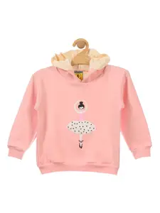 Lil Lollipop Girls Pink Printed Fleece Sweatshirt