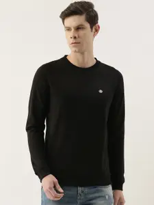 Peter England Casuals Men Black Solid Sweatshirt