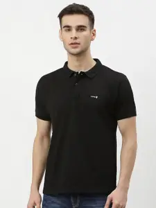 Pepe Jeans Men Black Polo Collar T-shirt