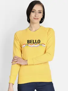 Free Authority Women Yellow Minions Printed Sweatshirt
