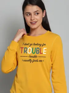 Free Authority Women Yellow Harry Potter Printed Sweatshirt