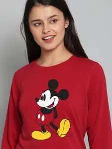 Free Authority Mickey & Friends Women Red Printed Sweatshirt