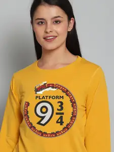 Free Authority Women Yellow Harry Potter Printed Sweatshirt
