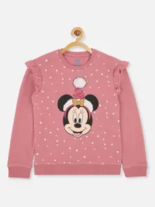 Kids Ville Mickey & Friends Girls Pink Printed Sweatshirt
