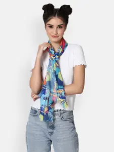 FOREVER 21 Women Blue & Red Printed Scarf