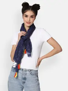 FOREVER 21 Women Blue & Yellow Printed Scarf
