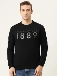 Peter England Men Black Printed Sweatshirt