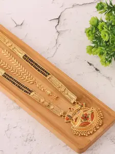 Brandsoon Women Gold & Black Mangalsutra Necklace