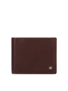 Louis Philippe Men Brown Textured Leather Two Fold Wallet