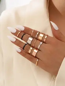 Shining Diva Fashion Set Of 13 Finger Rings