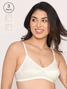 Kalyani Pack Of 3 White T-shirt Bra