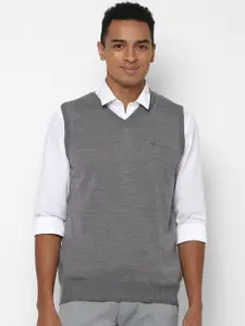 Allen Solly Men Grey Solid Acrylic Sweater Vest