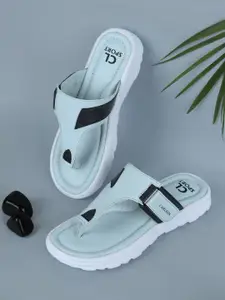 Carlton London sports Women Blue & White Thong Flip-Flops