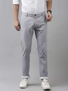 Arrow Sport Men Grey Solid Bronnson Slim Fit Easy Wash Trousers