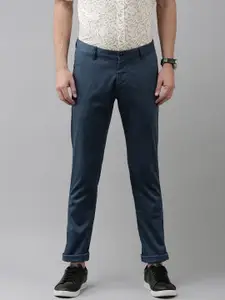 Arrow Sport Men Blue Printed Slim Fit Trousers