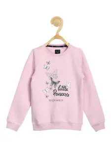 Allen Solly Junior Girls Pink Printed Sweatshirt