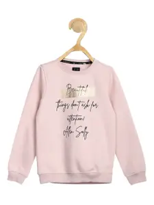 Allen Solly Junior Girls Pink Printed Sweatshirt