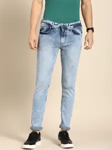 Being Human Men Blue Slim Fit Low-Rise Low Distress Heavy Fade Stretchable Jeans