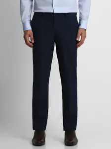 Louis Philippe Men Navy Blue Slim Fit Formal Trousers